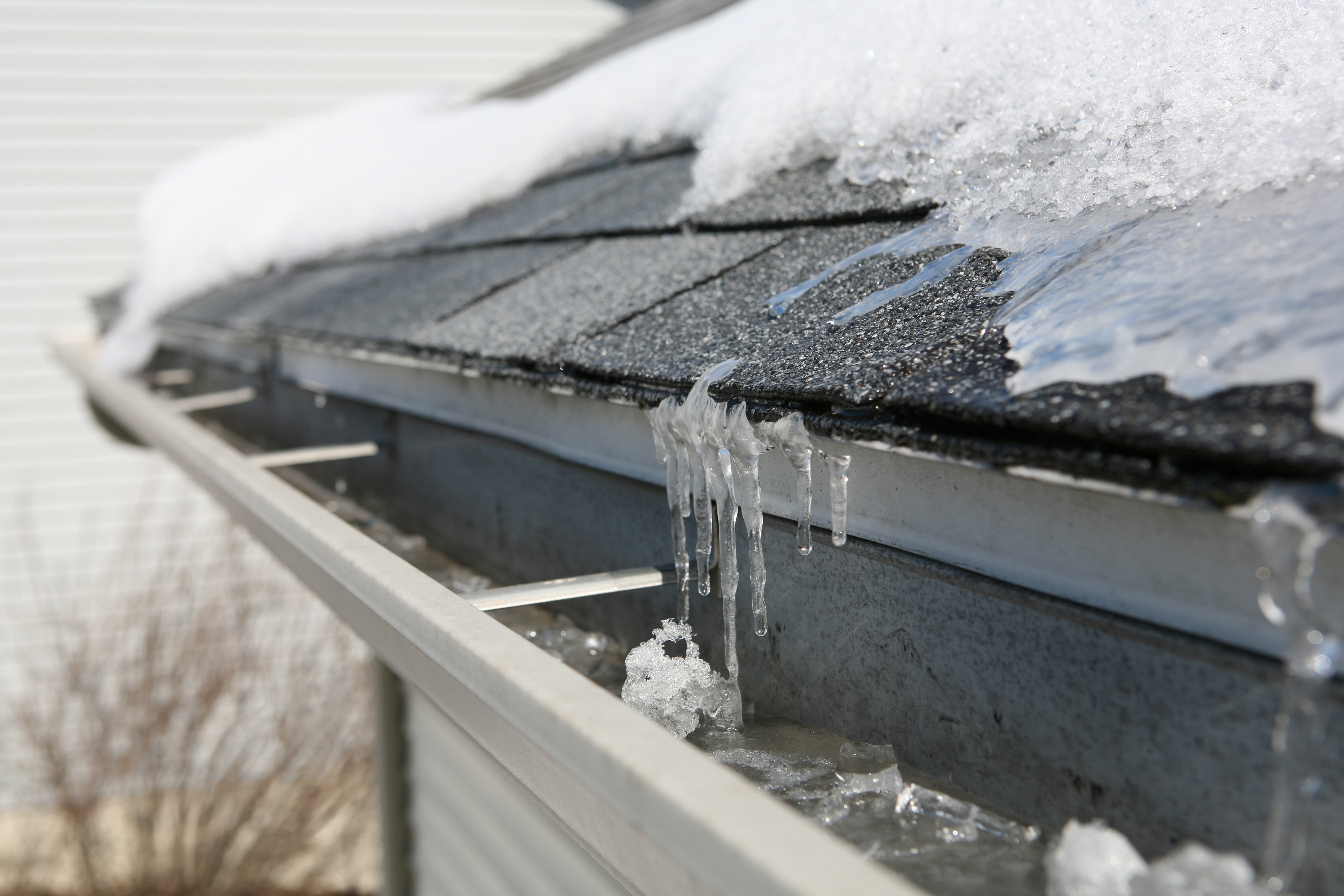 gutter with ice