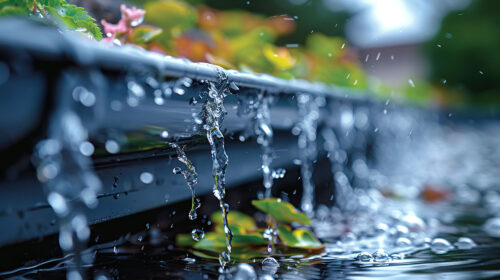 water overflow in gutters