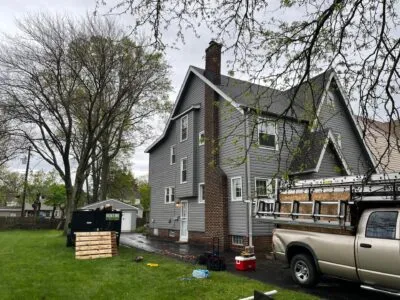 HGE siding installation project on a suburban home