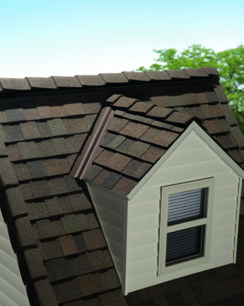 Closeup Of True Duration Asphalt Shingle Roofing From Owens Corning In Smoky Mountain Color
