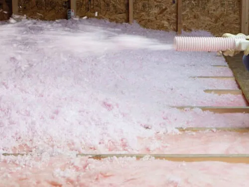 Certified Contractor Installing Blown Insulation