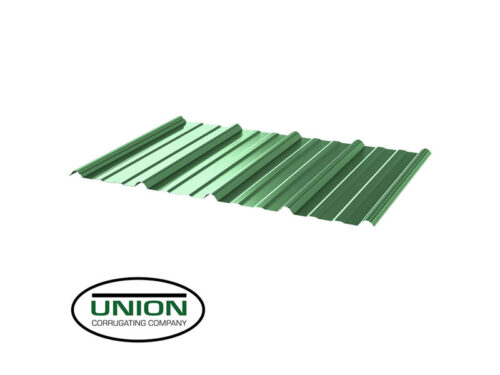 Union Corrugating Company Master Rib Green Metal Roof Cross Section And Union Company Logo