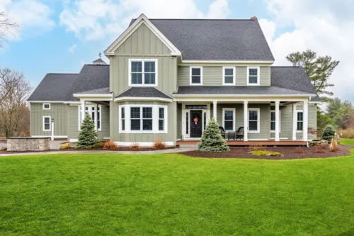 James Hardie Fiber Cement Siding On Two Story Home