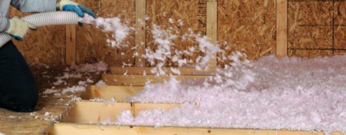 attic insulation blow by a contractor