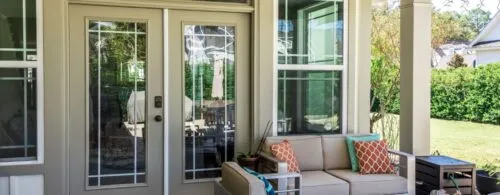 close up of exterior patio doors