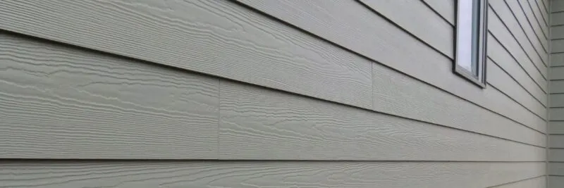 close up of grey vinyl siding