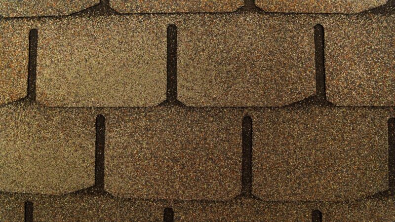 Close up of 3-tab shingles