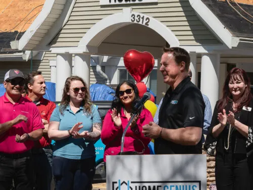 CEO Jeff Gunhus speaking at the Ronald McDonald House