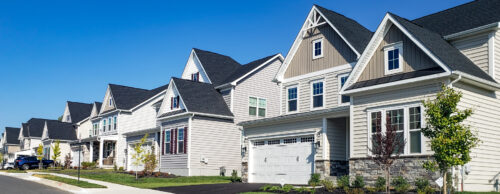 beautiful modern homes on street in Virginia
