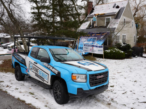 HGE branded truck outside a home