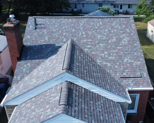 pitched gray roof