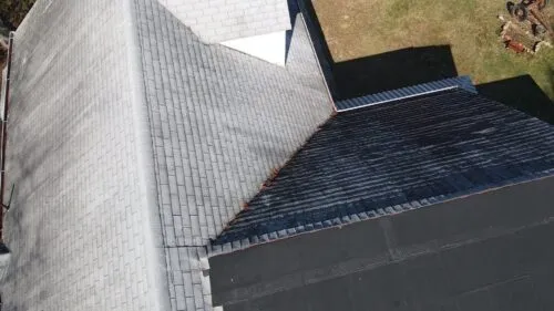 stained roof