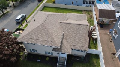 beautiful new asphalt shingle roof installation in Elizabeth, NJ