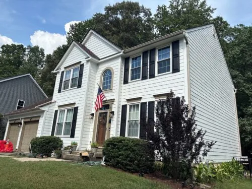 completed siding replacement job on a home in Maryland