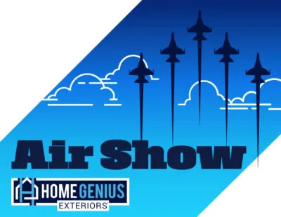 Air show logo featuring stylized blue and white clouds against a clear background.