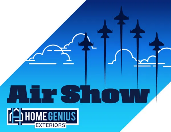 Air show logo featuring stylized blue and white clouds against a clear background.