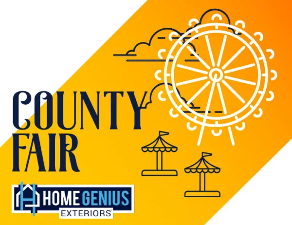 Logo of a county fair featuring vibrant colors and festive elements, symbolizing community and celebration.